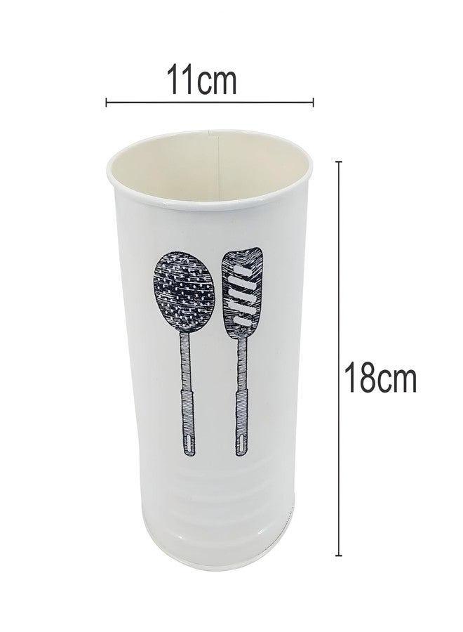 EvoFlex Ladle Holder, Kitchen Utensil Holder with Utensil Design, White Ceramic, 18 cm Height, Modern Storage Container - Image 2